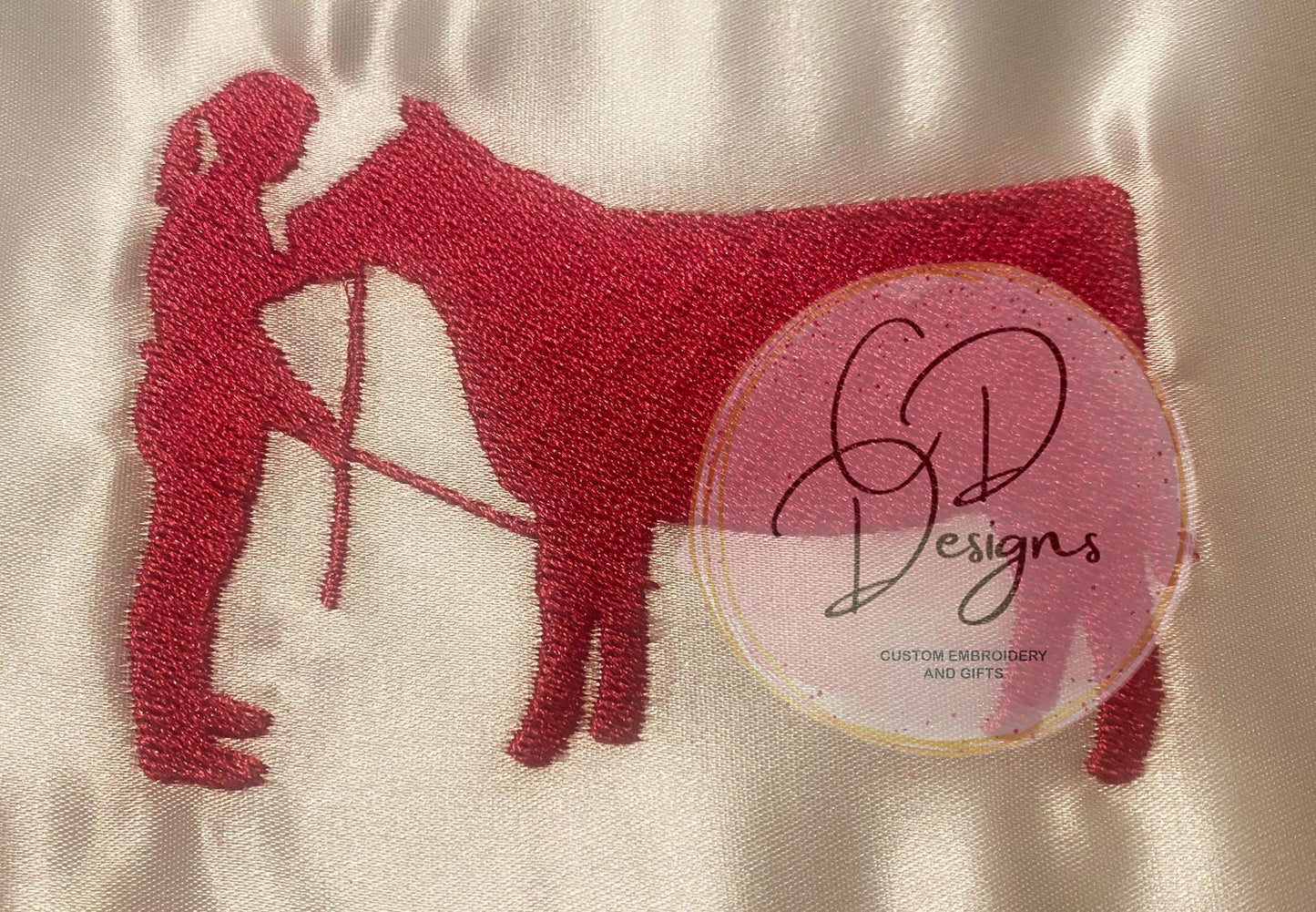 Girl Show Heifer Livestock Machine Embroidery Design