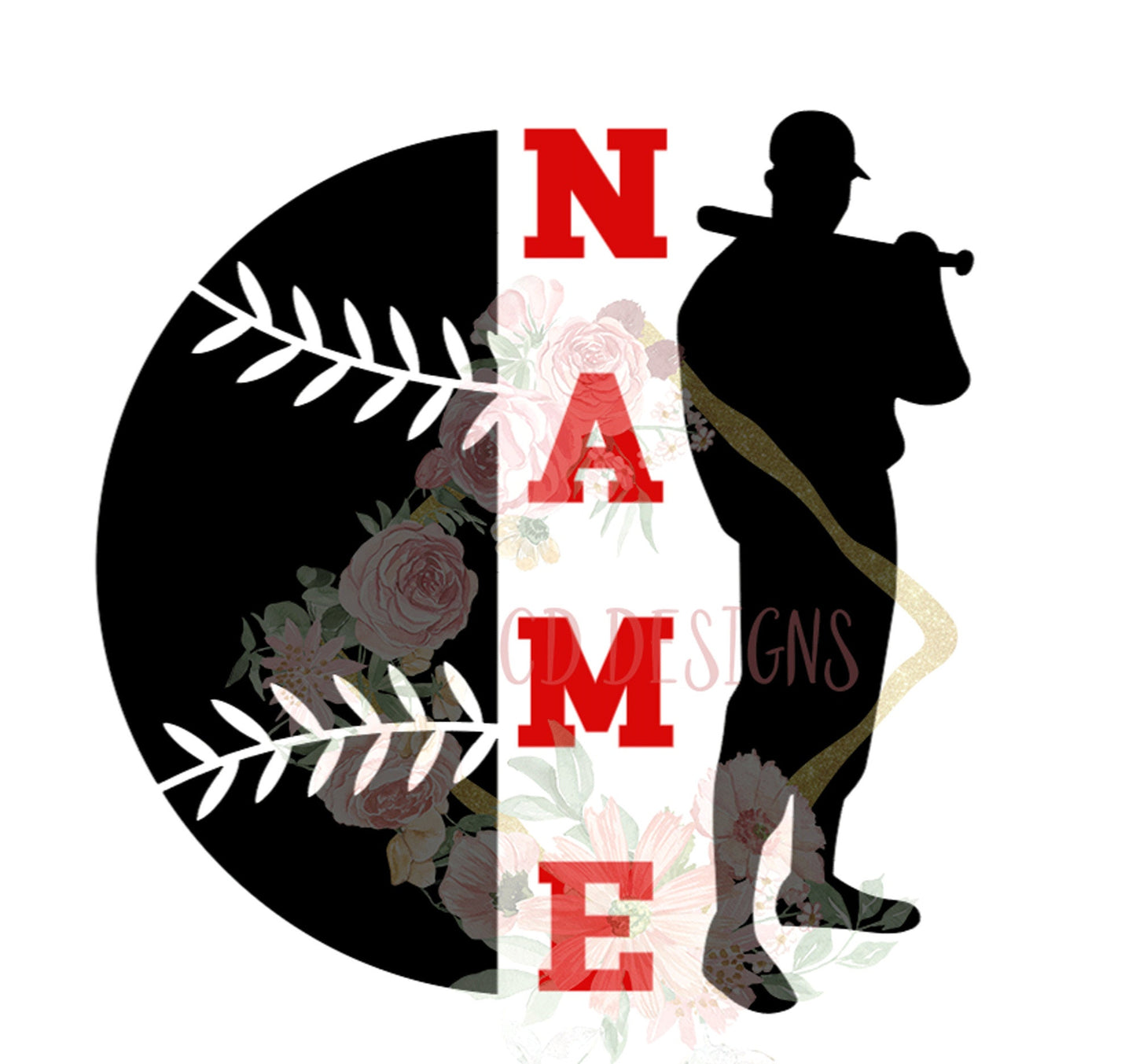 Baseball Monogram Vinyl Decal Personalized