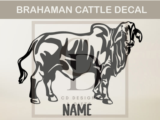 Brahman Cattle Car Decal: Brahman Cow Decal: Vinyl Livestock Show Car Sticker | Custom Vinyl Decal
