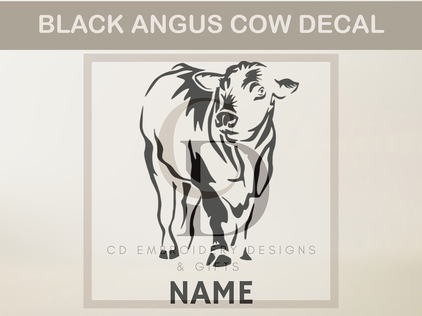 Black Angus Cow Decal | Cow Car Decal | Heifer Decal | Custom Decal | Personized Decal | Trailer Decal