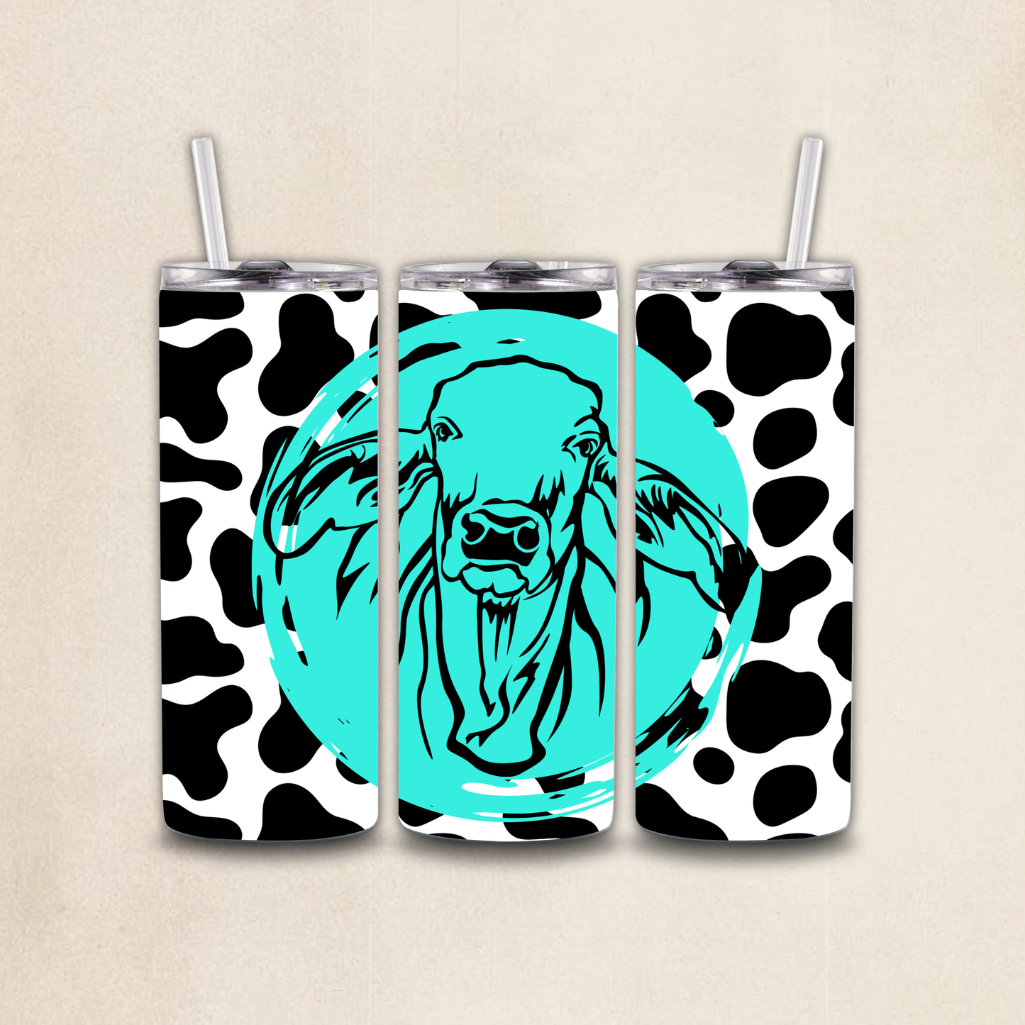 Brahman Cow Print Western Tumbler Wrap PNG Digital File | Digital Download