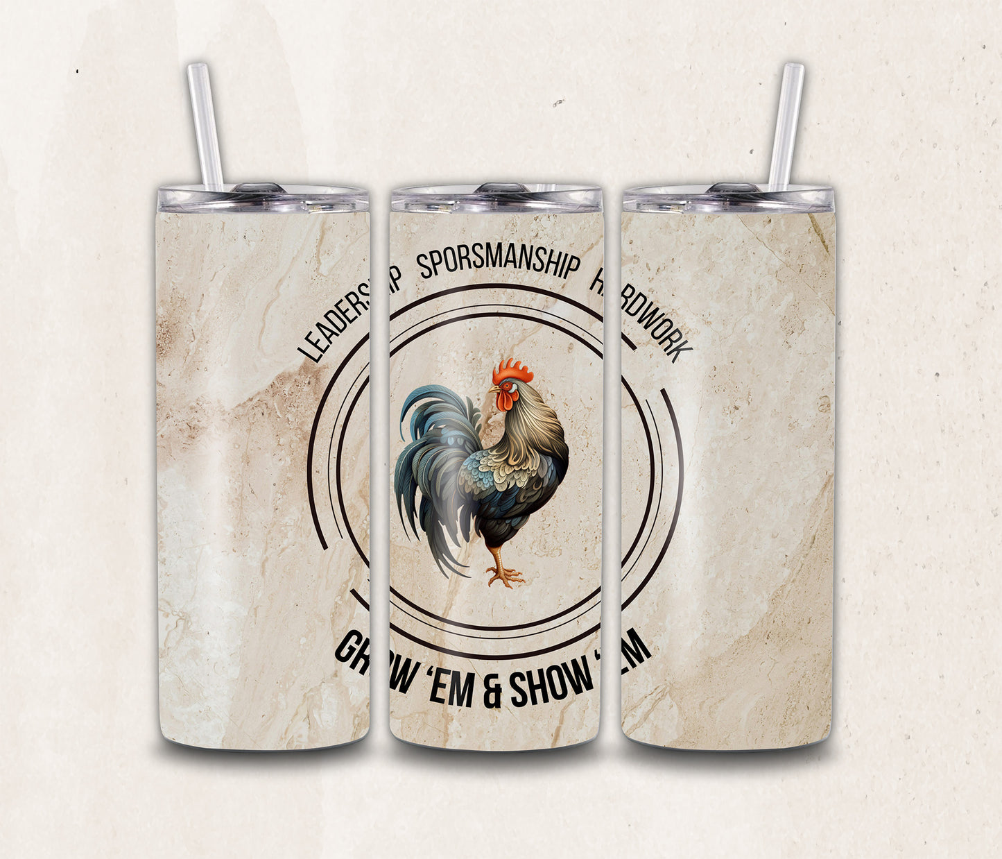 Show Rooster Livestock Tumbler Wrap PNG, 20oz Skinny Tumbler Sublimation Livestock Tumbler PNG, Stock Show Season Tumbler