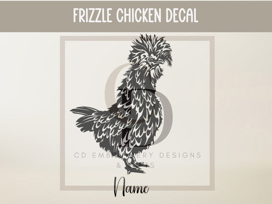 Frizzle Chicken Car Decal: Custom Vinyl Sticker | Personalized Vinyl Decal
