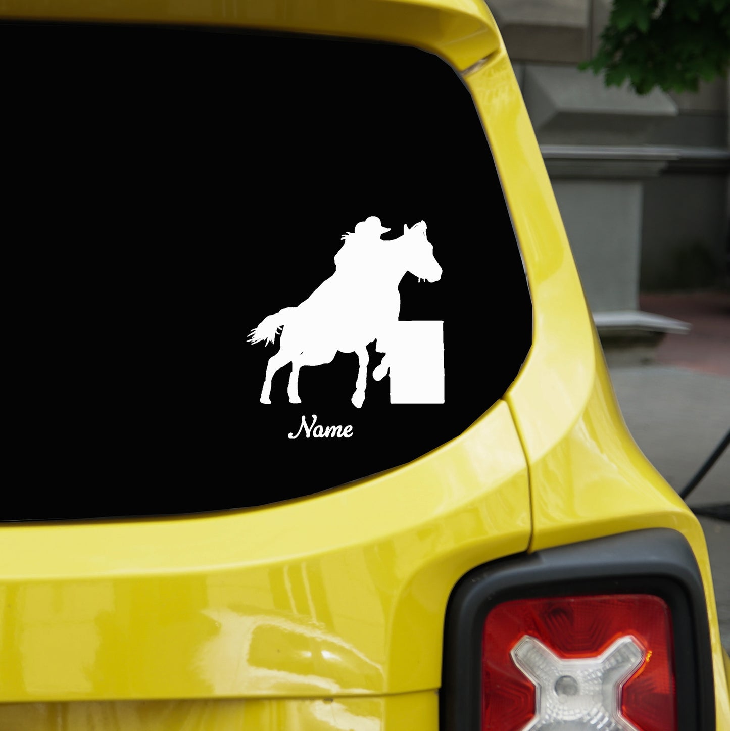Barrel Race Horse Vinyl Decal Personalized | Barrel Racing Horse Decal: Western Car Sticker |Personalized Custom Vinyl Decal
