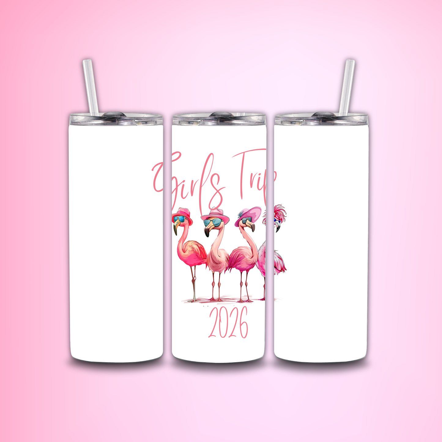 Girls Trip Fun Flamingo Pink Tumbler Wrap PNG, 20oz Skinny Tumbler Sublimation Flamingo Tumbler PNG, Girls Trip Tumbler