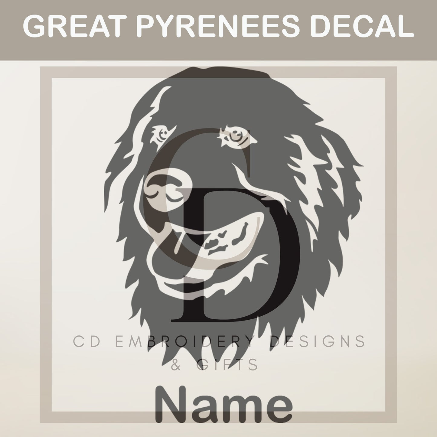 Great Pyrenees Decal | Pyrenees Dog Car Decal | Custom Dog Decal | Custom Vinyl Personalized Decal