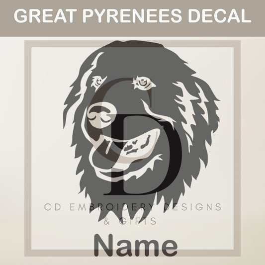 Great Pyrenees Decal | Pyrenees Dog Car Decal | Custom Dog Decal | Custom Vinyl Personalized Decal