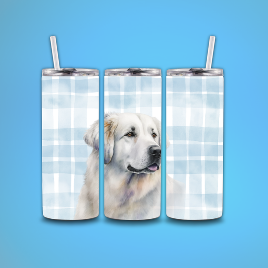 Great Pyrenees Plaid Back Tumbler Print Tumbler Wrap PNG Digital File | Digital Download