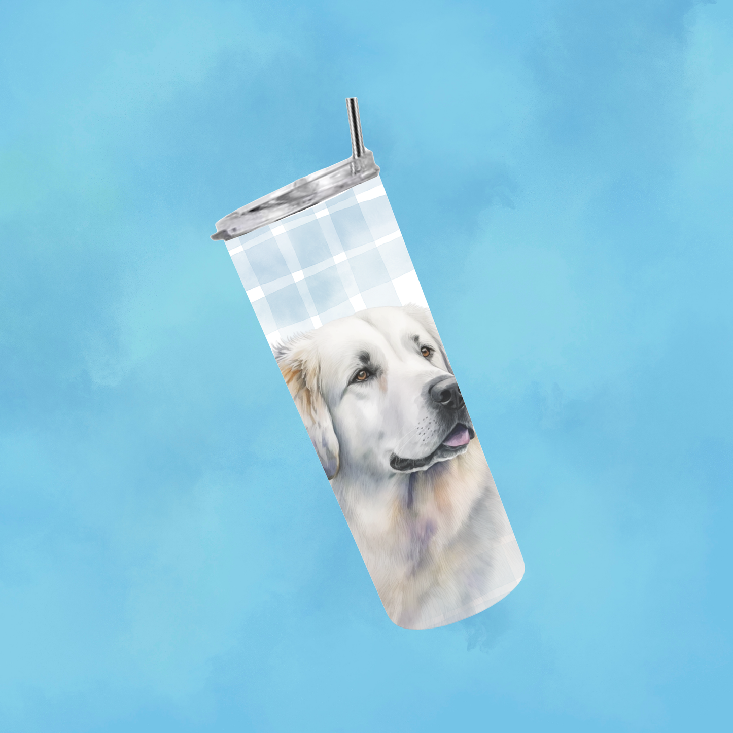 Great Pyrenees Plaid Back Tumbler Print Tumbler Wrap PNG Digital File | Digital Download