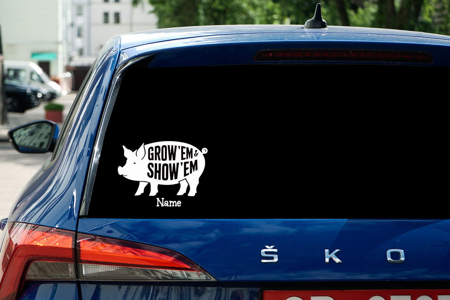Grow Em and Show Em Show Pig Vinyl Decal, Personalized