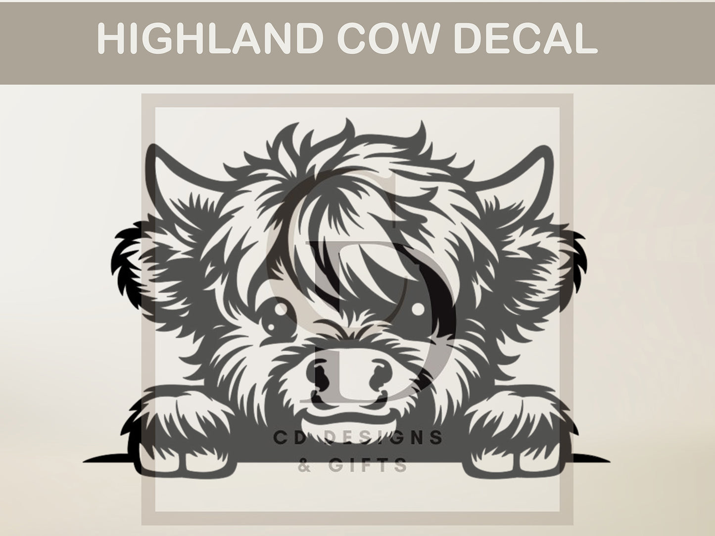 Highland Cow Decal | Car Cow Sticker | Custom Vinyl Decal