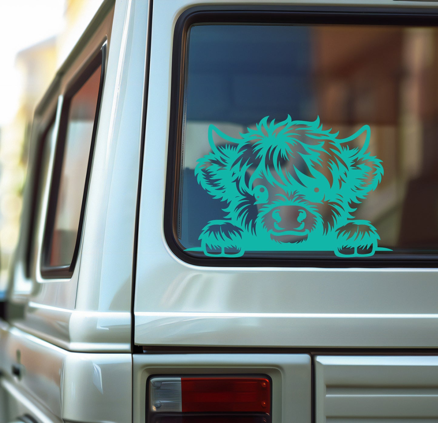 Highland Cow Decal | Car Cow Sticker | Custom Vinyl Decal