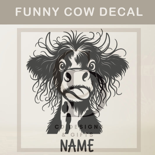 Highland Cow Decal | Car Cow Sticker | Custom Vinyl Decal