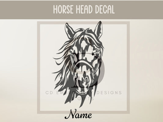 Horse Head Decal: Western Equestrian Car Window Decor | Personalized Custom Vinyl Decal