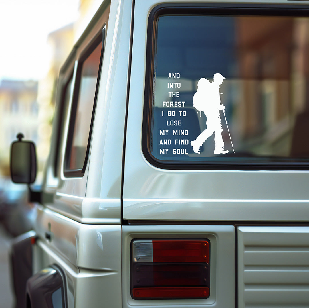 Male Hiker Vinyl Decal: Custom Car, Laptop, Tumbler | Custom Vinyl Decal