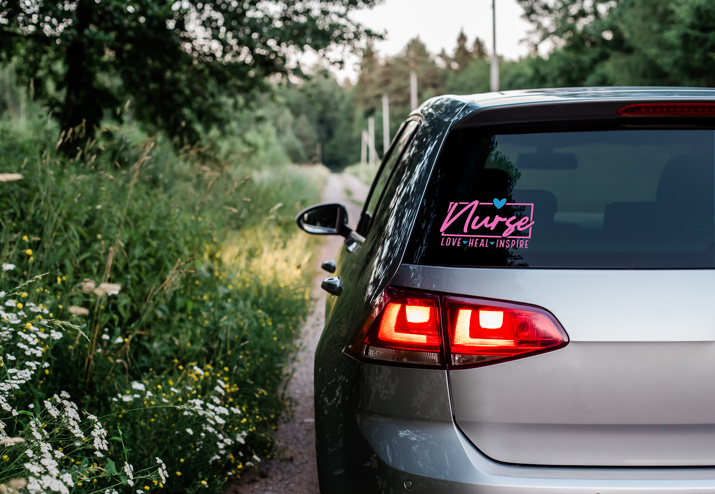 Nurse Love Heal Inspire Car Decal, Nurse Decal, Nurse Vinyl Decal