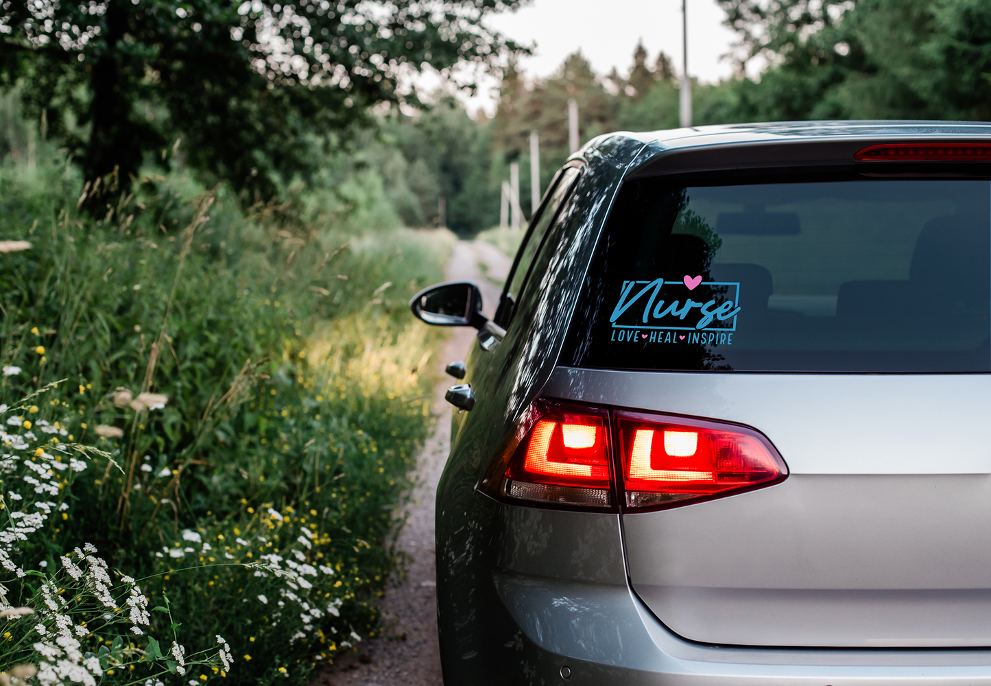 Nurse Love Heal Inspire Car Decal, Nurse Decal, Nurse Vinyl Decal