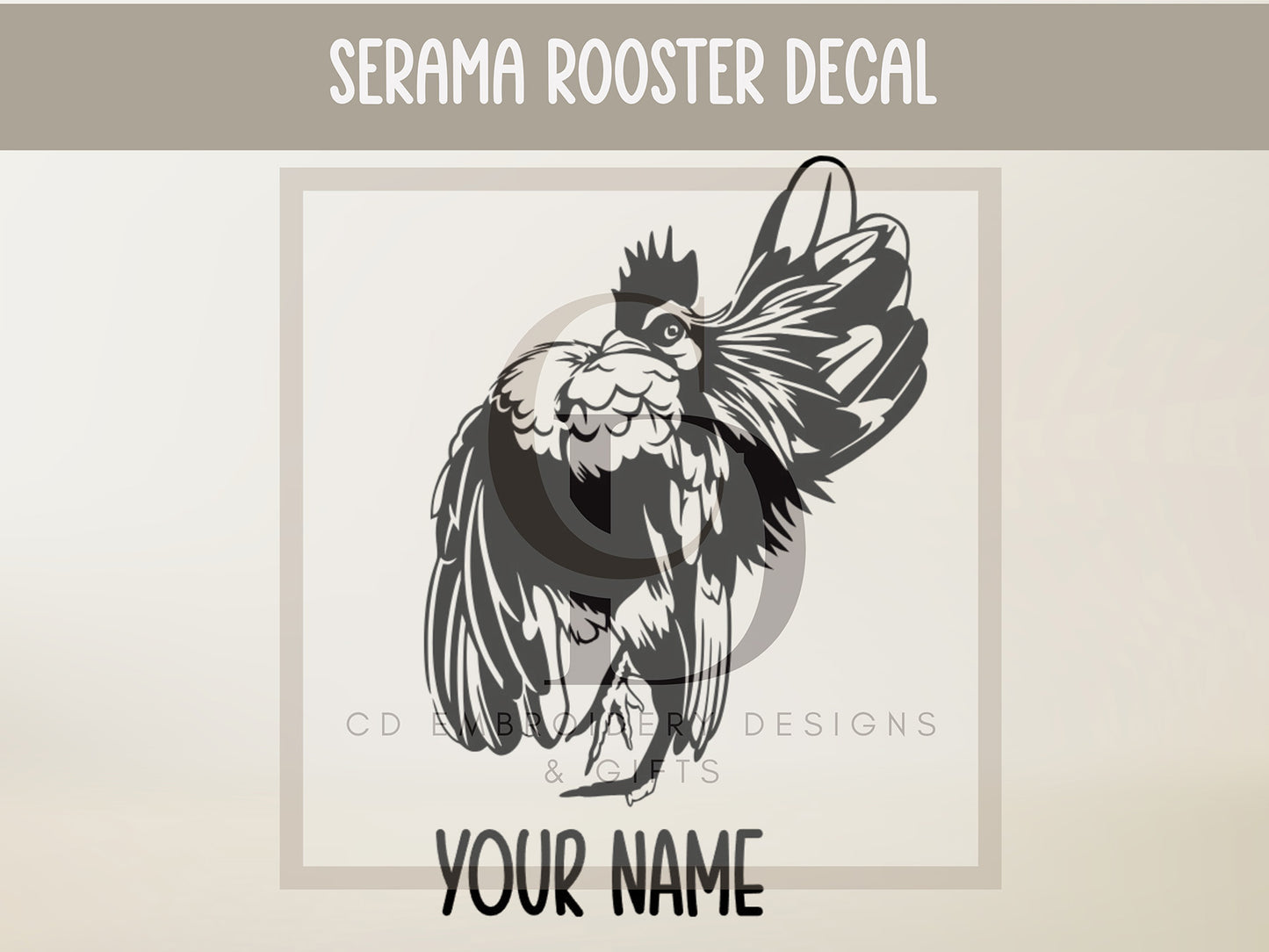 Serama Rooster Decal | Chicken Car Decal | Showbox chicken decal | Personalized Custom Vinyl Decal