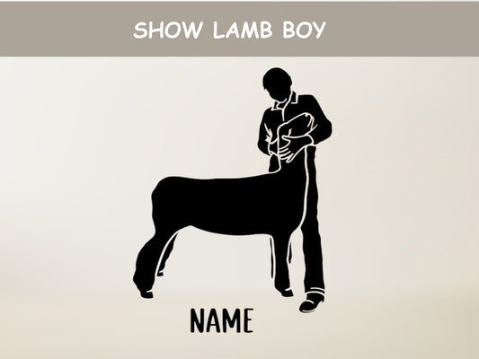 Stock Show Boy Lamb Livestock Custom Vinyl Decal Personalized