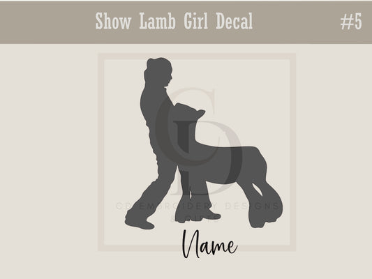 Show Lamb Girl 4 Custom Vinyl Decal Personalized