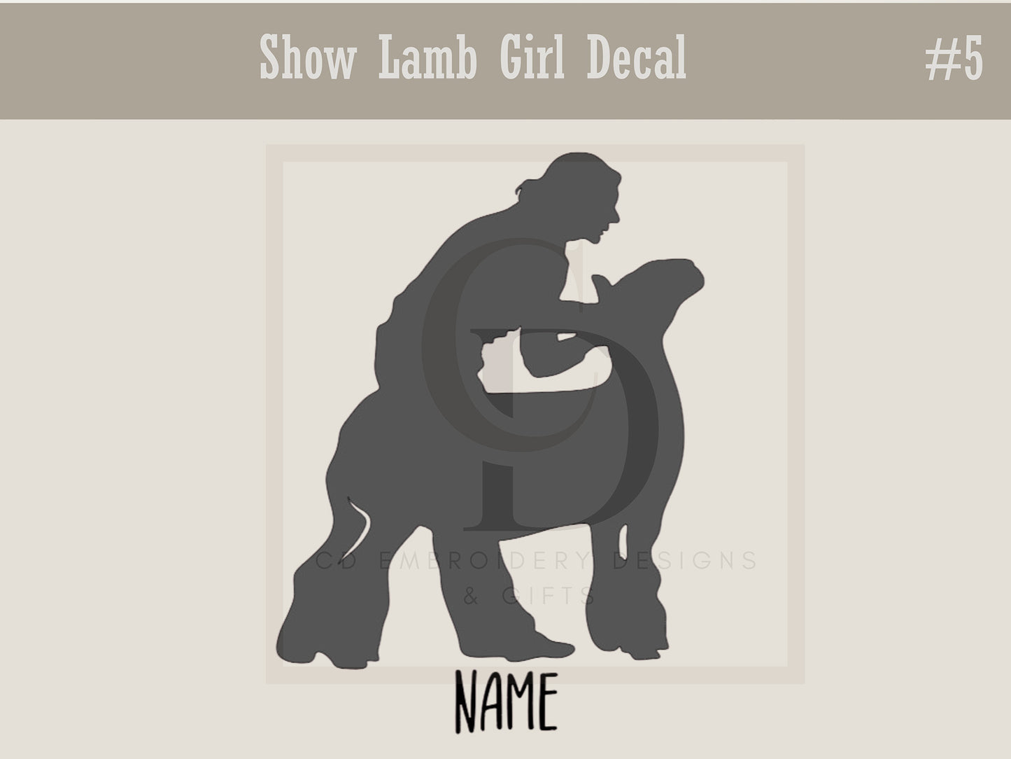 Show Lamb Girl 5 Custom Vinyl Decal Personalized
