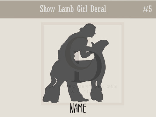 Show Lamb Girl 5 Custom Vinyl Decal Personalized