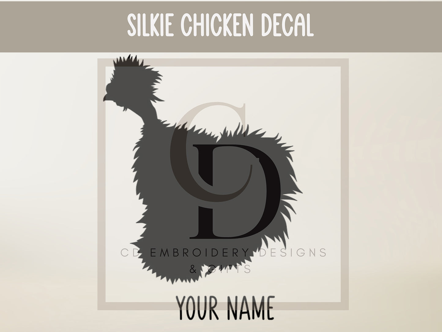 Show Girl Chicken Custom Vinyl Naked Neck Silkie Chicken Decal | Car Decal | Personalized Decal