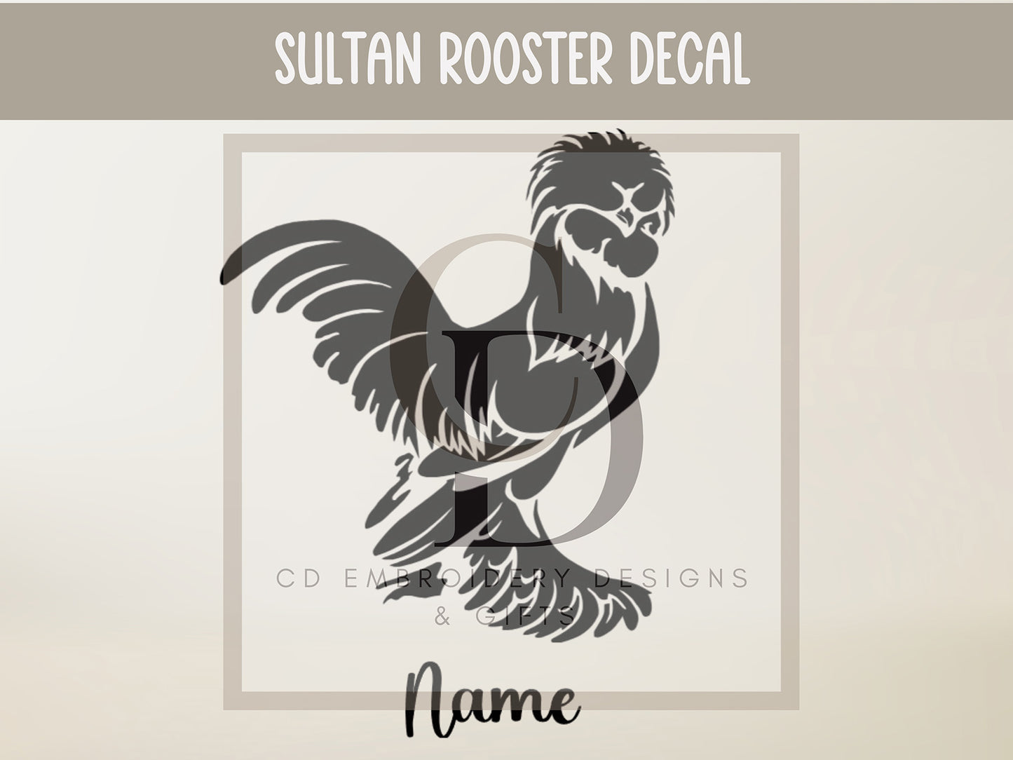 Sultan Chicken Custom Vinyl Sultan Hen Decal Personalized | Sultan Rooster Decal: Custom Vinyl Hen Car Sticker | Custom Viny Decal