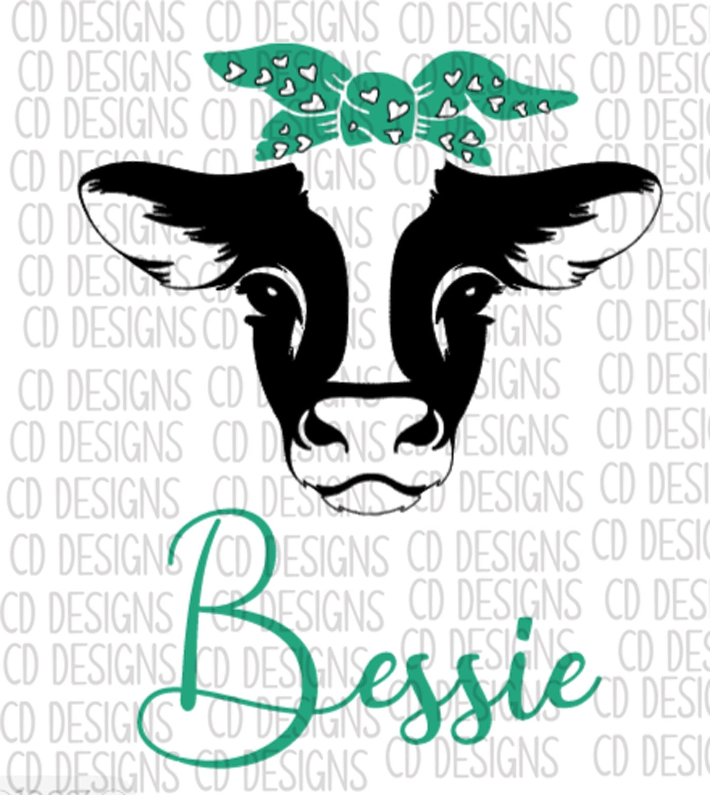 Cow Head Bandana Vinyl Decal Personalized