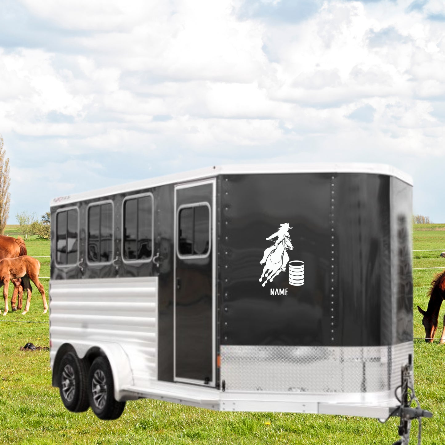 Barrel Racing Horse Decal: Western Car Sticker |Personalized Custom Vinyl Decal