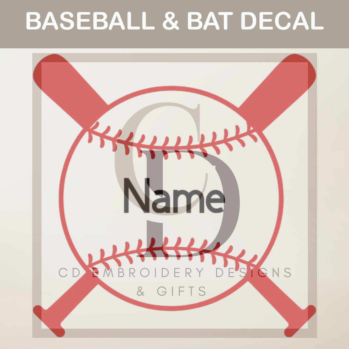 Baseball Decal: Monogram Sports Sticker for Tumbler, Laptop, Car