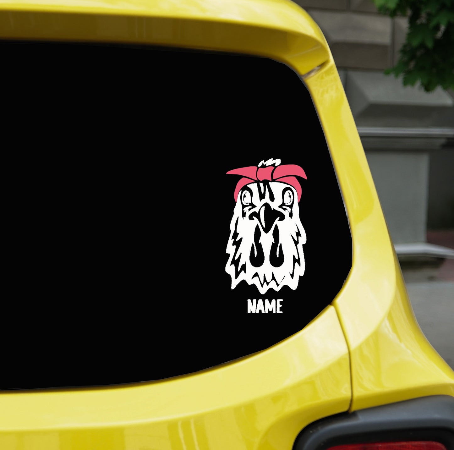 Chicken With Bandana Car Decal | Rooster Decal | Personalized Custom Vinyl Decal