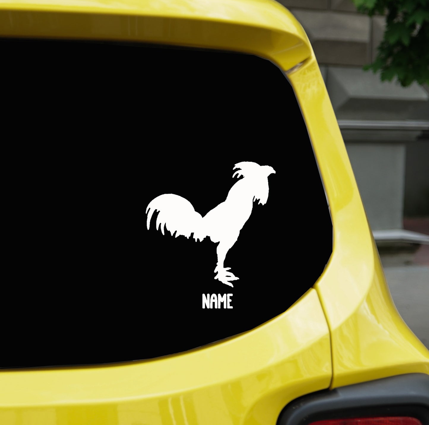 Fighting Rooster Car Decal: Chicken Vinyl Sticker | Personalized Custom Vinyl Decal
