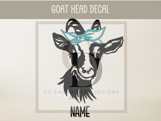 Alpine Goat Head With Bow Custom Vinyl Goat Head Decal | Goat Head Decal With Bow - Custom Car Vinyl Decal | Personalized Custom Vinyl Decal