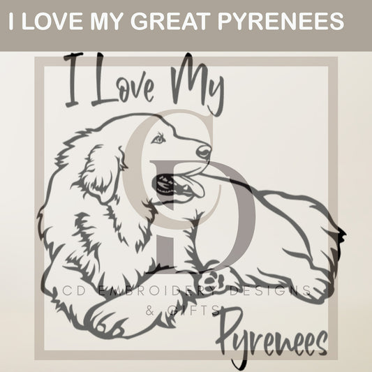 I Love My Great Pyrenees Decal | Pyrenees Dog  Decal | Custom Dog Decal | Custom Vinyl Personalized Decal
