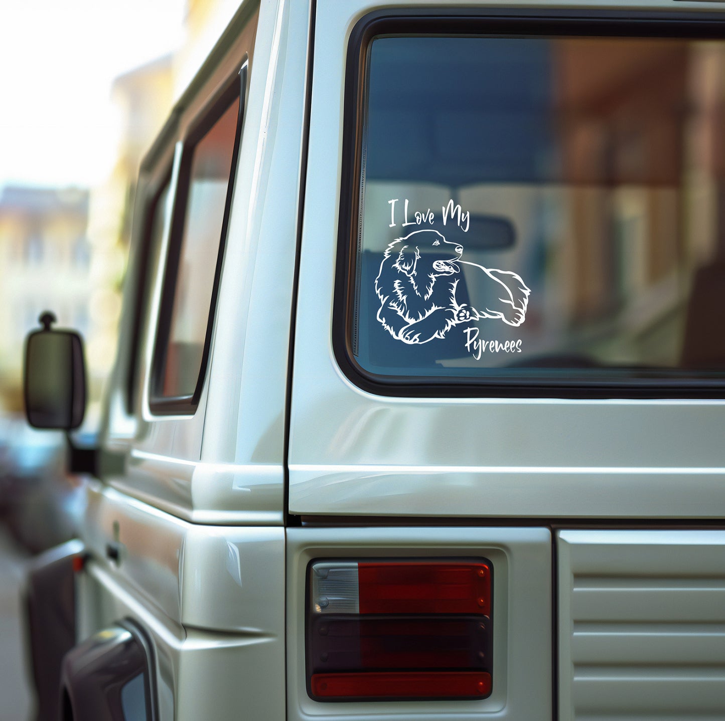 I Love My Great Pyrenees Decal | Pyrenees Dog  Decal | Custom Dog Decal | Custom Vinyl Personalized Decal