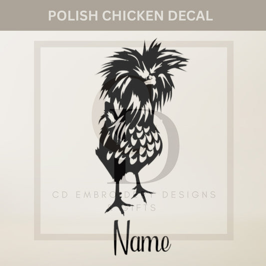 Polish Chicken Vinyl Decal Personalized | Polish Chicken Decal: Vinyl Rooster Car Sticker | Custom Vinyl Decal