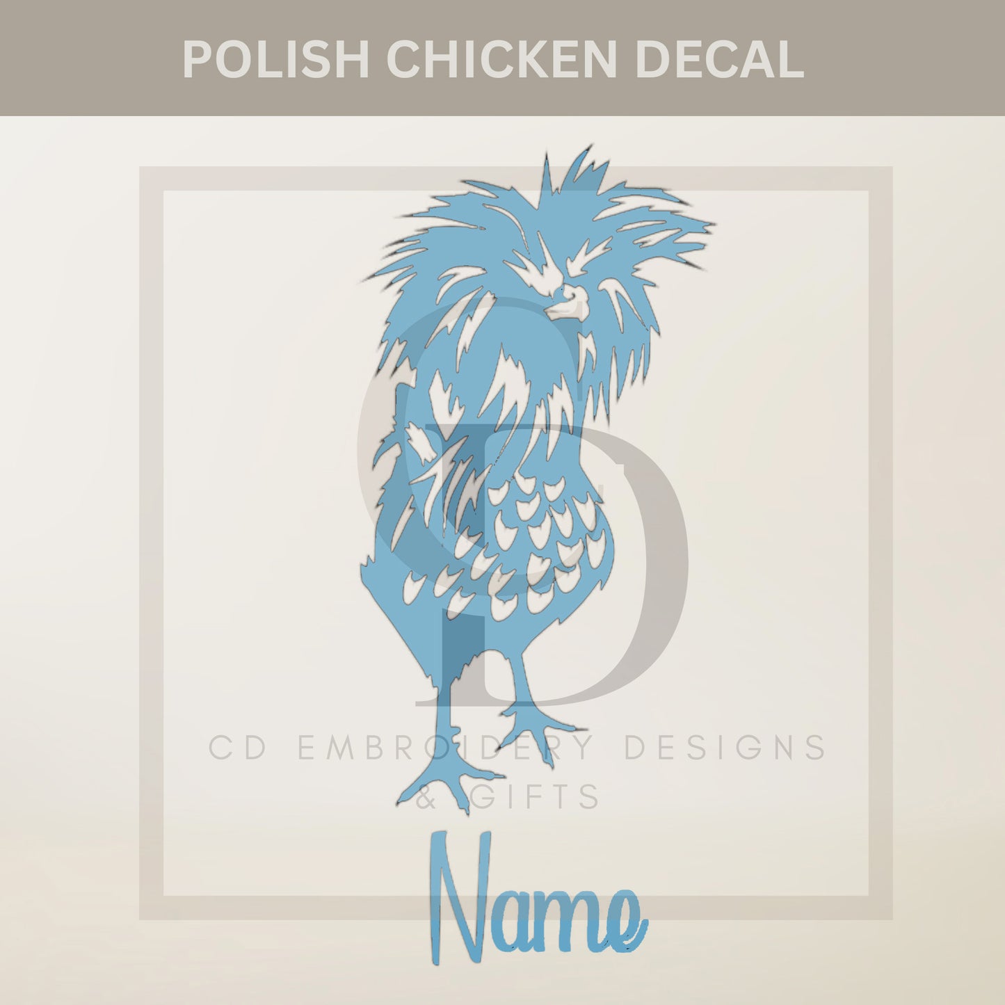 Polish Chicken Vinyl Decal Personalized | Polish Chicken Decal: Vinyl Rooster Car Sticker | Custom Vinyl Decal