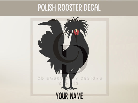 Polish Chicken Custom Vinyl Chicken Decal, Polish Rooster Decal: Custom Showbox Decal | Custom Chicken Vinyl Decal