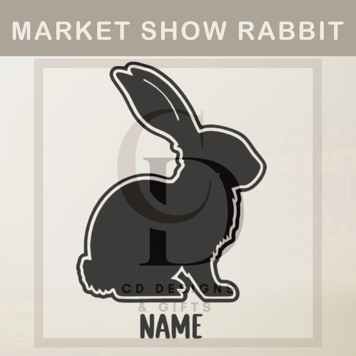 Market Show Rabbit Custom Vinyl Decal | Car Decal | Show Rabbit Sticker | Personalized Decal