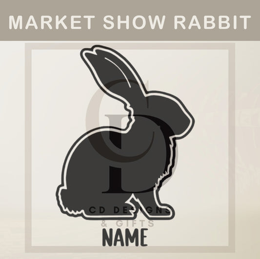Market Show Rabbit Custom Vinyl Decal | Car Decal | Show Rabbit Sticker | Personalized Decal