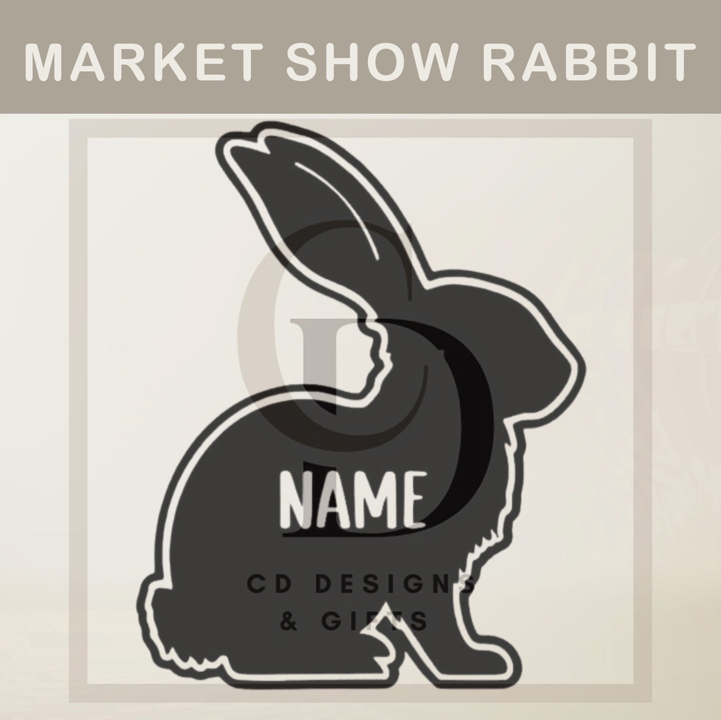 Market Show Rabbit Custom Vinyl Decal | Car Decal | Show Rabbit Sticker | Personalized Decal
