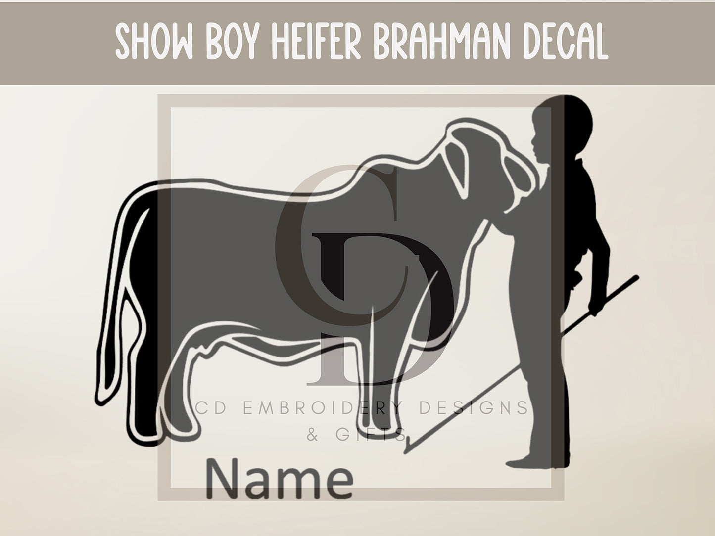 Show Heifer Boy Brahman Car Decal, Personalized Custom vinyl Decal