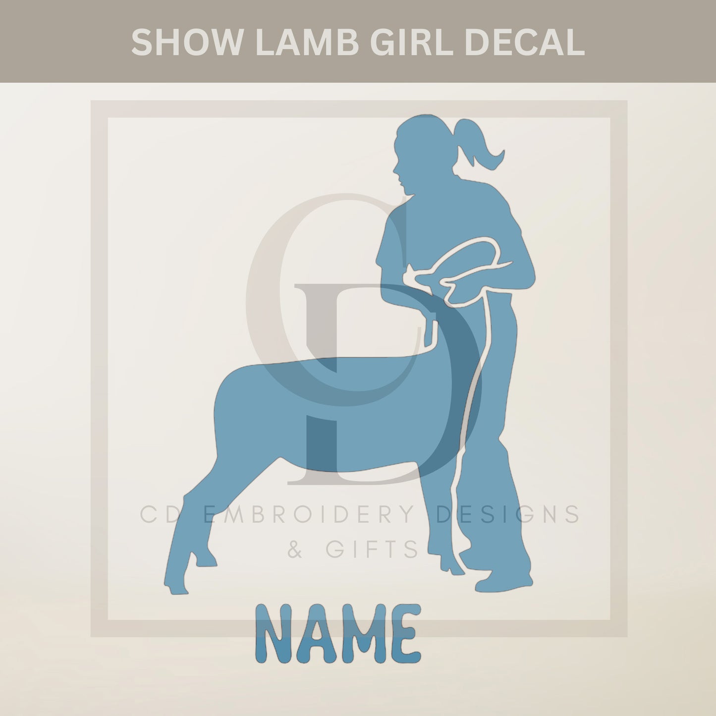 Show Lamb Girl Custom Vinyl Decal Personalized  Custom Show Lamb Girl Vinyl Decal: Personalized Car Decal / Market Lamb / custom Vinyl Decal