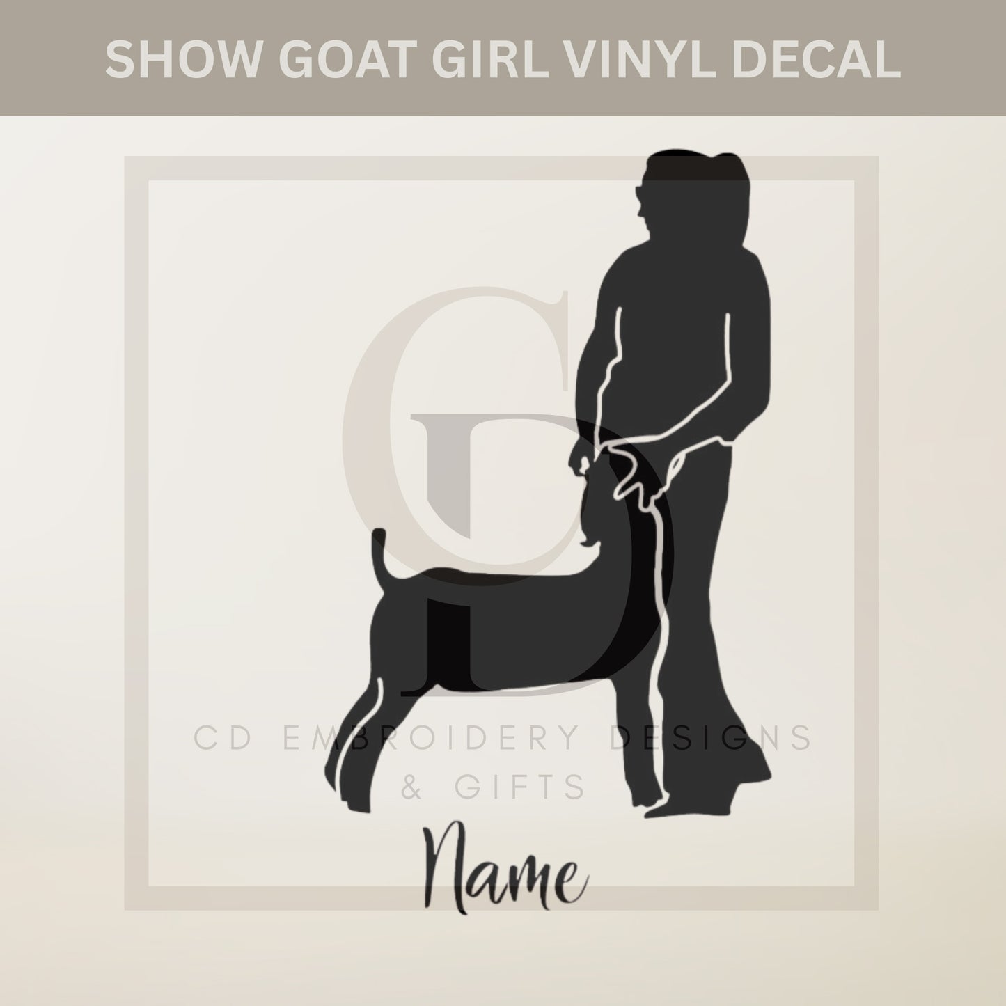 Show Goat Girl Vinyl Decal: Market Goat /Livestock Car/Box Sticker custom Vinyl Decal