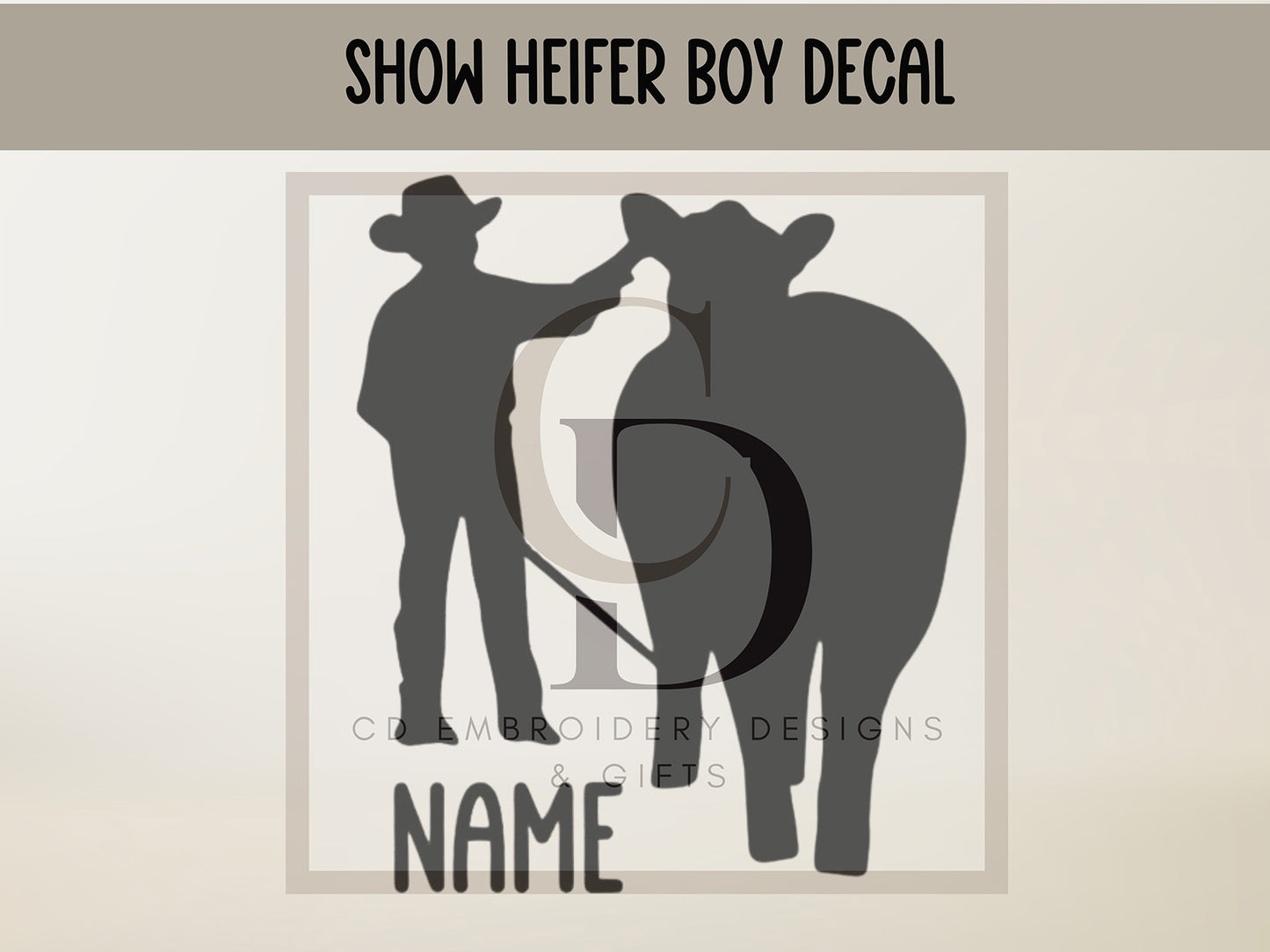 Show Heifer Boy Vinyl Decal Personalized | Show Heifer Boy Decal | Heifer Show box Decal | Vinyl Car Decal | Livestock Decal, Custom Vinyl Decal
