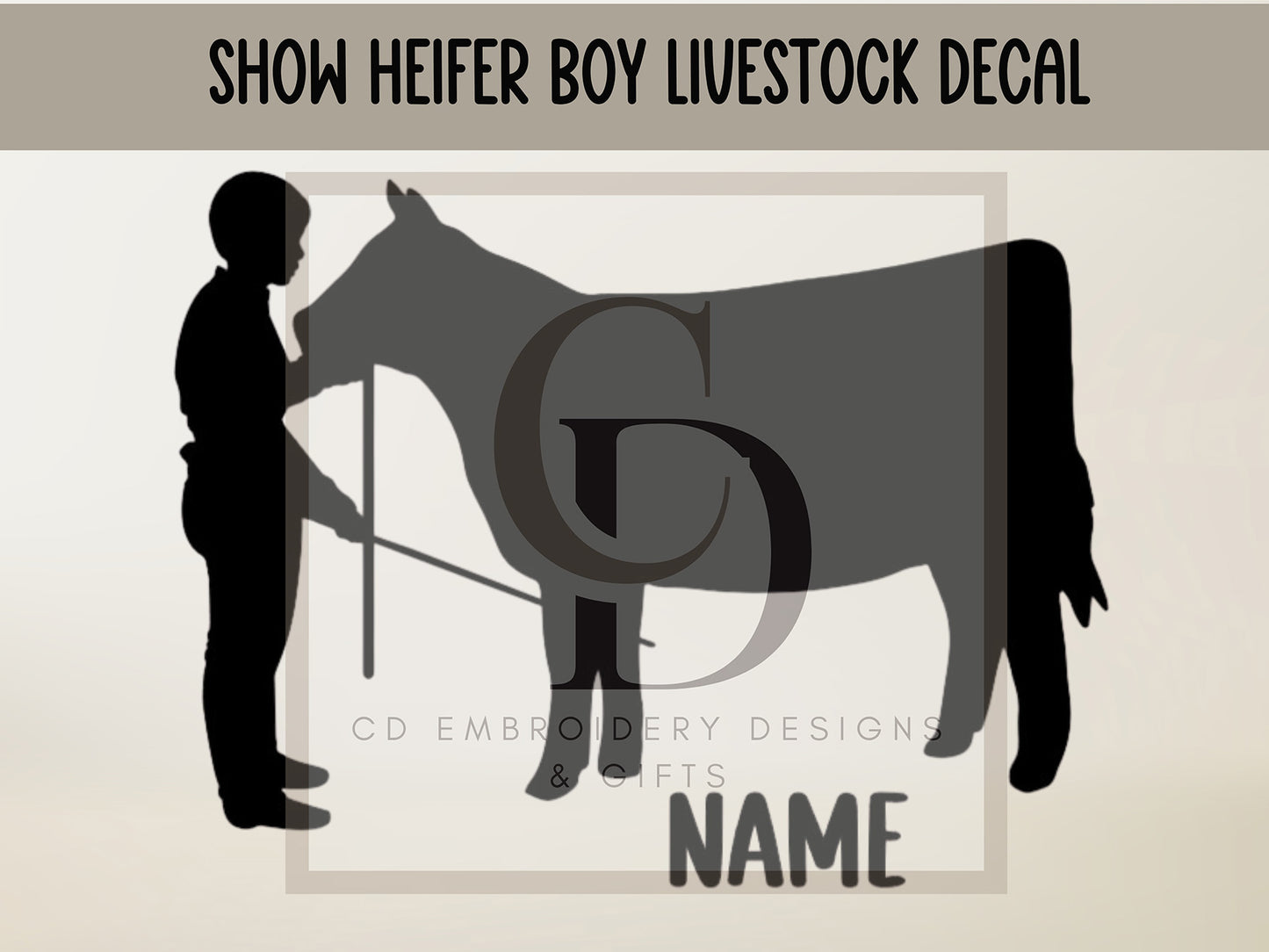 Show Heifer Boy Vinyl Decal | Show Heifer Boy Livestock Vinyl Decal: Custom Cow Car Decor / Custom Vinyl Decal