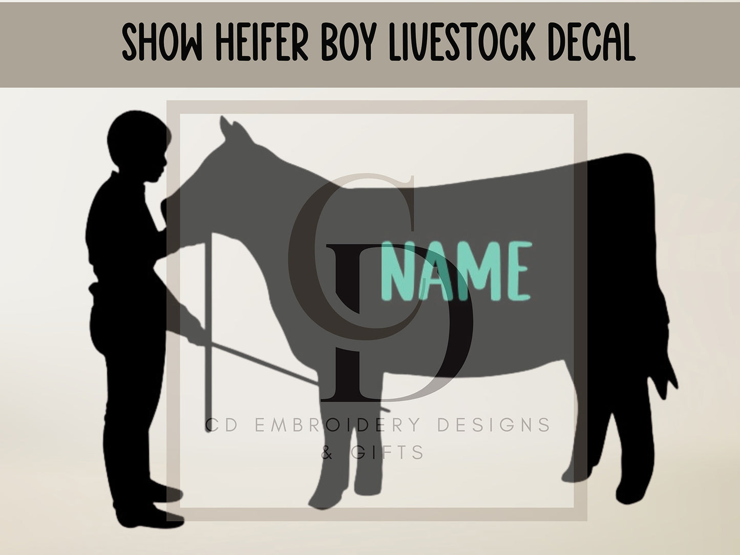 Show Heifer Boy Vinyl Decal | Show Heifer Boy Livestock Vinyl Decal: Custom Cow Car Decor / Custom Vinyl Decal