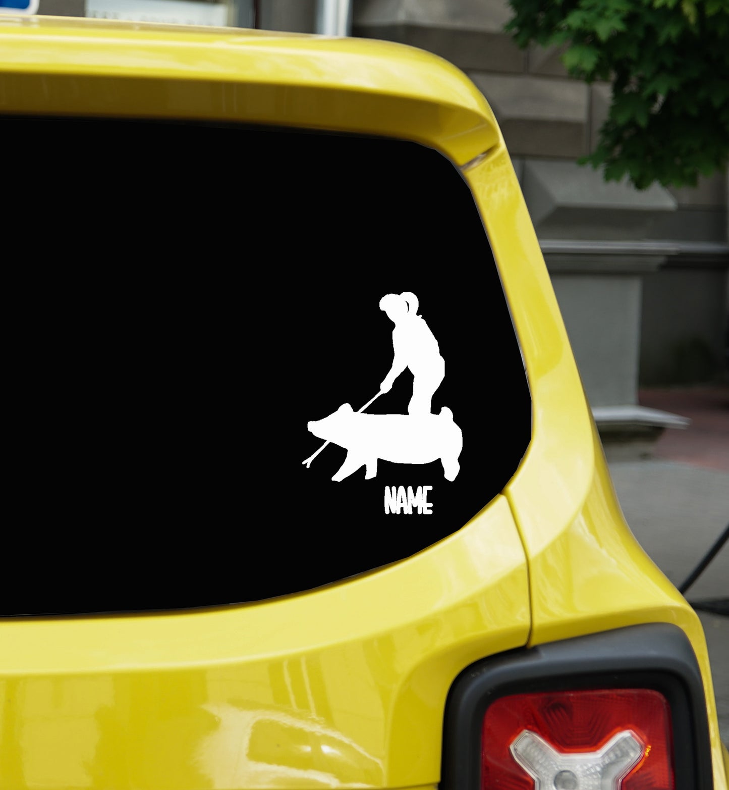Show Pig Girl Vinyl Decal, Personalized  Show Pig Girl Vinyl Car Decal: Livestock Show Box Truck Decor / Market Pig Hog / Custom Vinyl Trailer Decal