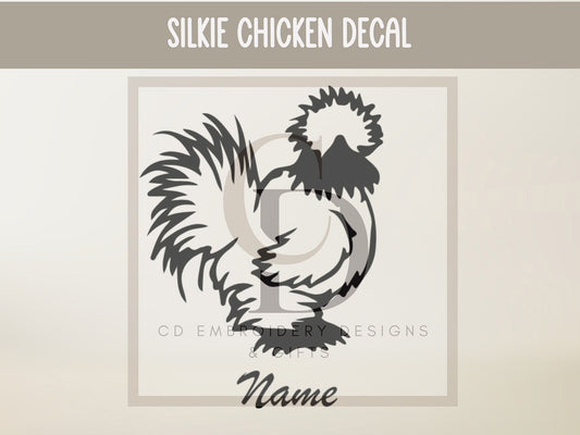Silkie Hen Decal, Silkie Chicken Car Decal, Hen Car Decal | Personalized Custom Decal | Show Box Decal